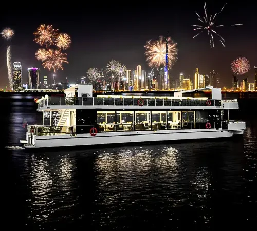 Creek Luxury Yacht with Burj Khalifa Fireworks
