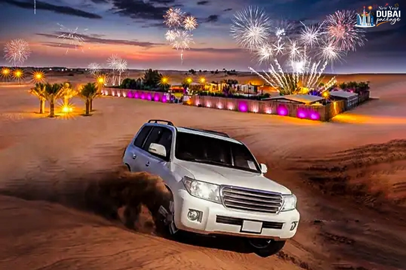 celebrate new year 2025 in dubai desert with fireworks