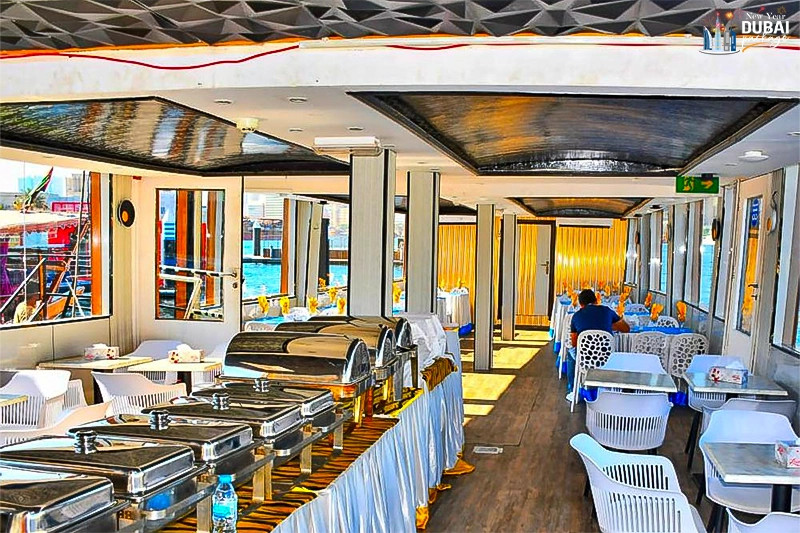 inside view of dhow cruise