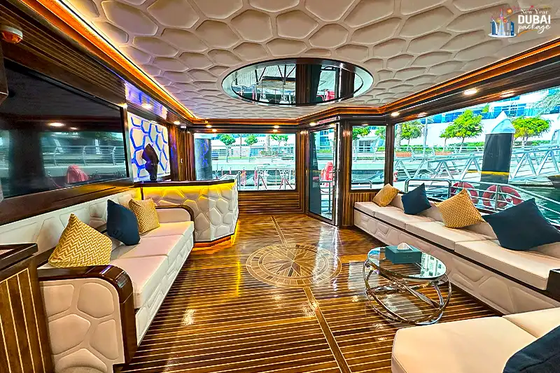 luxury inside view of superyacht orchid