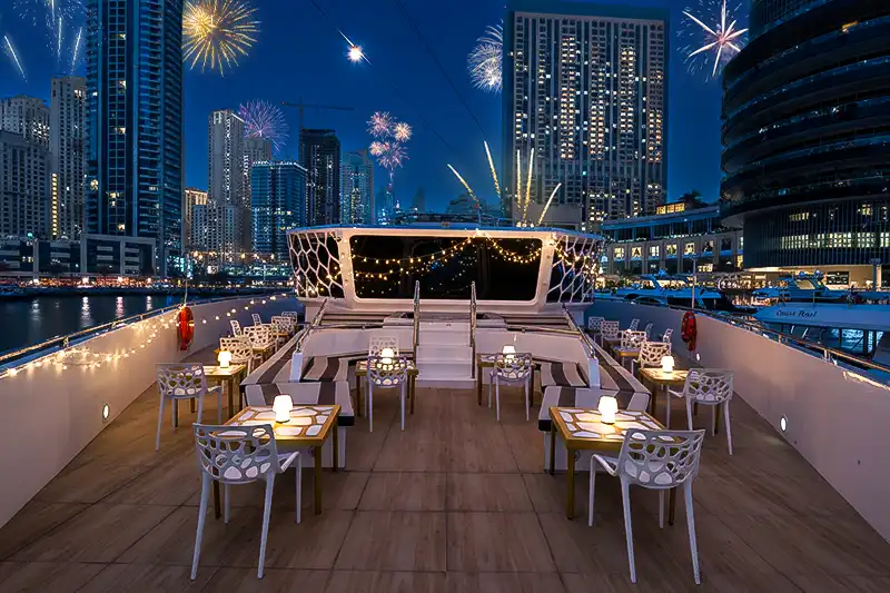 premium mega yacht new year party dubai